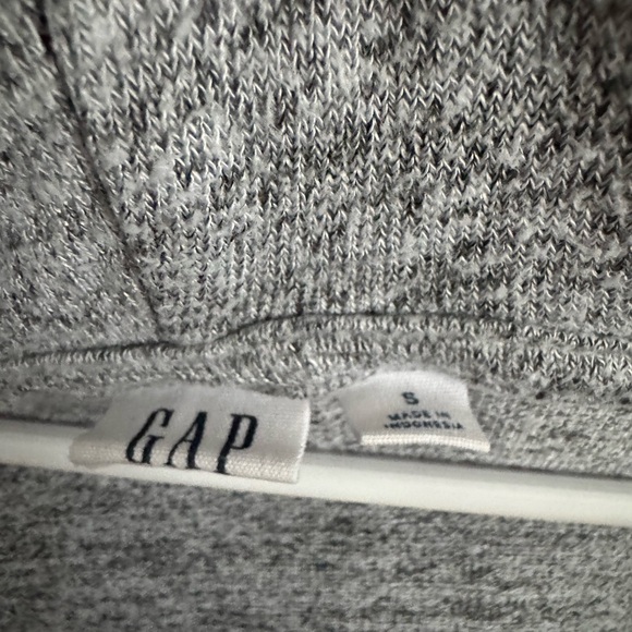 GAP Gray Cardigan Sweater Long Open Front with Hood - Picture 3 of 4